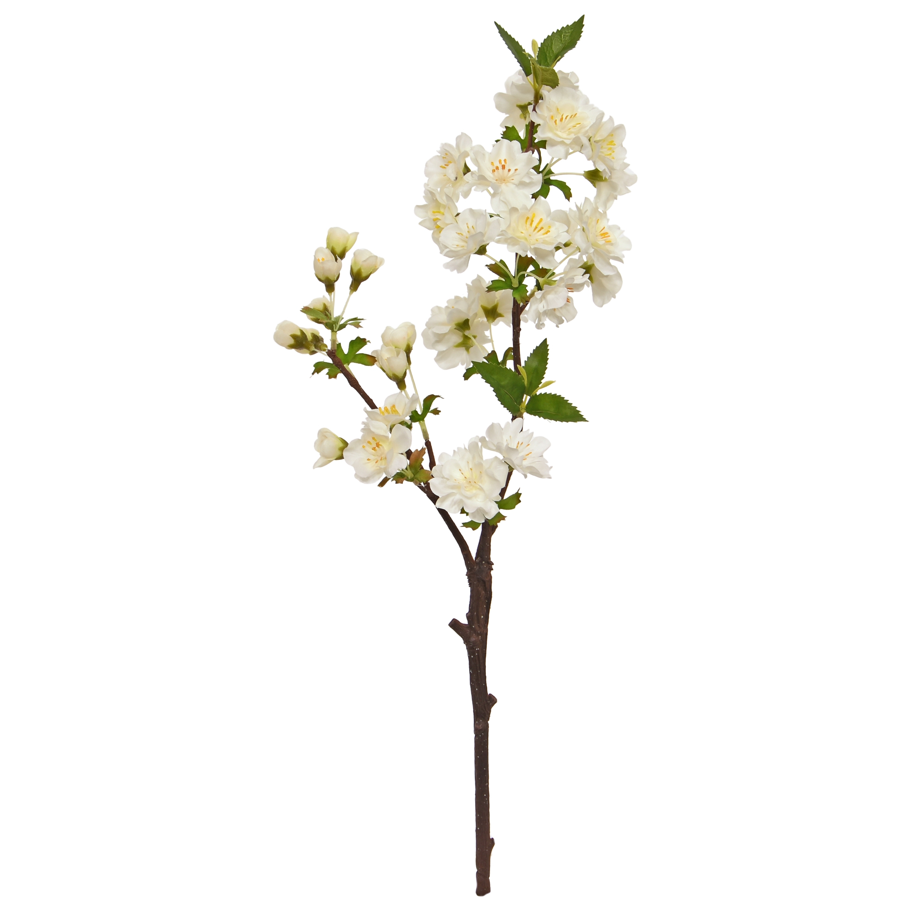 Ramo artificiale di fiori di prugno 48 cm Crema