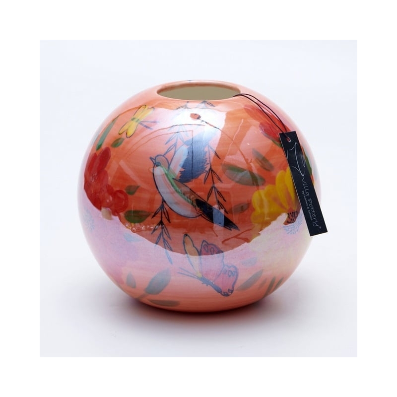 Vaso Magic Ball Uccelli 20x20x19cm arancione