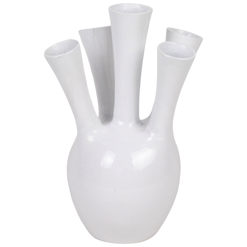 Vaso con beccuccio in alluminio bianco 38 cm