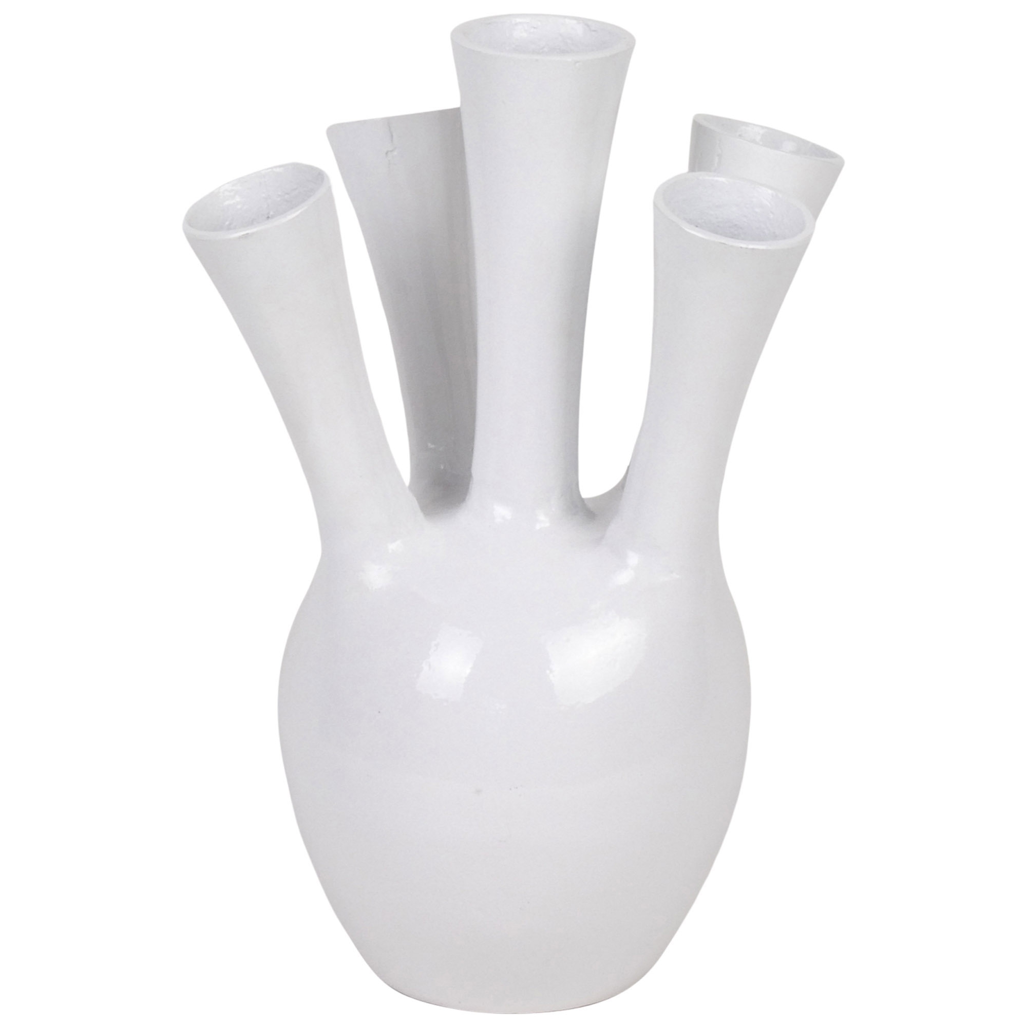 Vaso con beccuccio in alluminio bianco 38 cm
