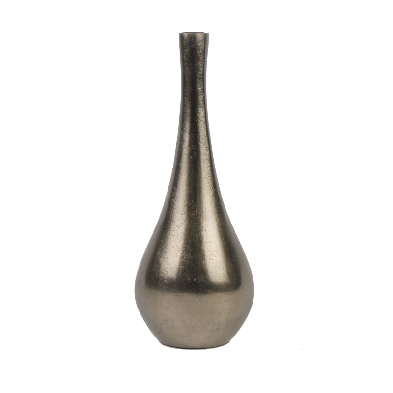 Vaso bottiglia in alluminio nichel antico 33 cm