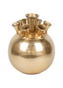 Vaso a sfera in alluminio dorato 28 cm