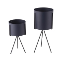 Plantenpot Set Pedestal – donkerblauw