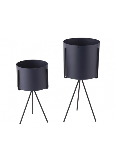 Plantenpot Set Pedestal – donkerblauw