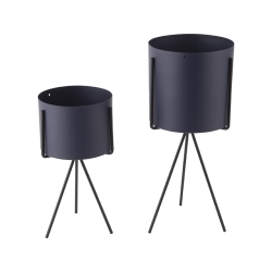 Plantenpot Set Pedestal – donkerblauw