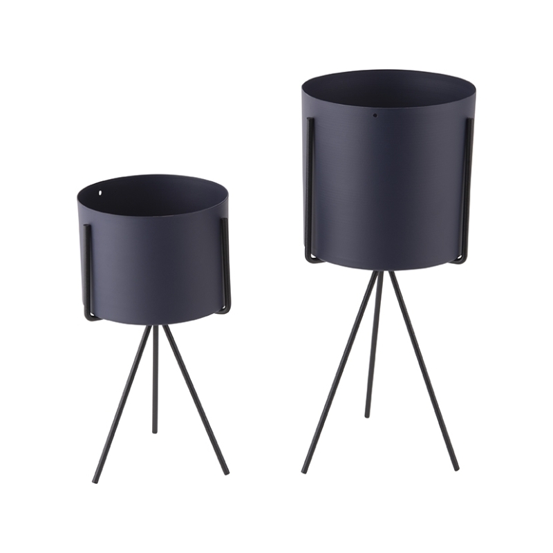 Plantenpot Set Pedestal – donkerblauw