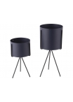 Plantenpot Set Pedestal – donkerblauw