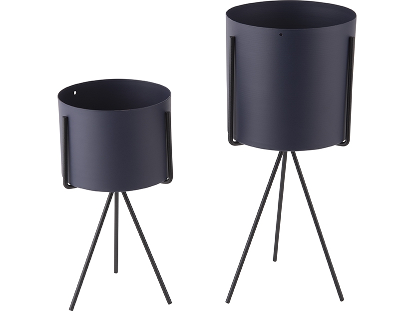 Plantenpot Set Pedestal – donkerblauw