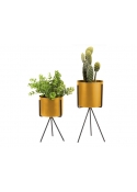Plantenpot Set Pedestal – okergeel