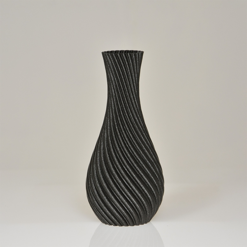 Cosmos 3D vaas 19x9x9cm Zwart Metallic