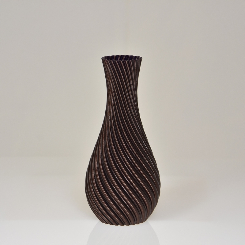 Vaso Cosmos 3D 19x9x9cm Bronzo metallizzato