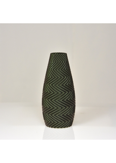 Felicia 3D vaas 18x8cm Groen Metallic