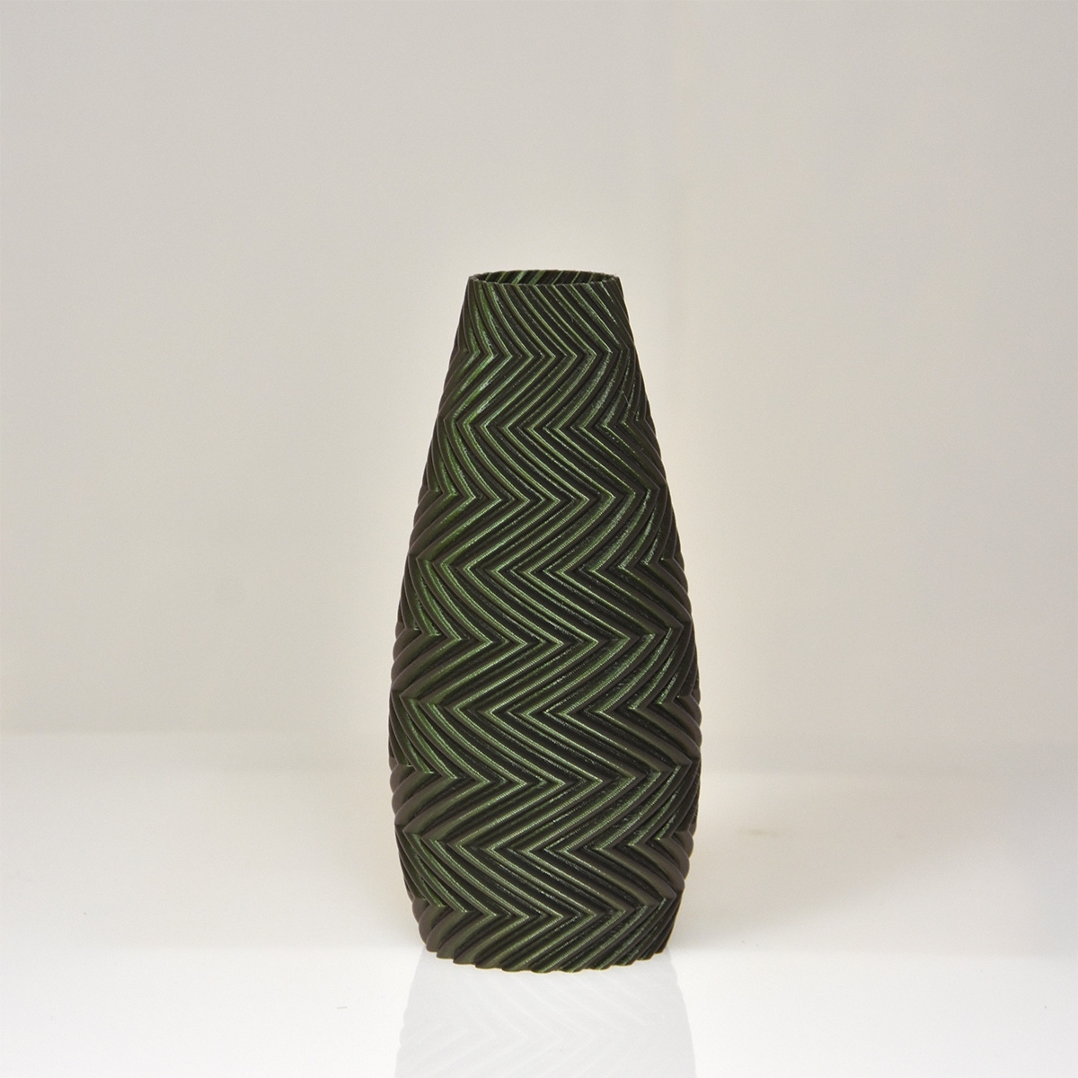 Felicia 3D vaas 18x8cm Groen Metallic