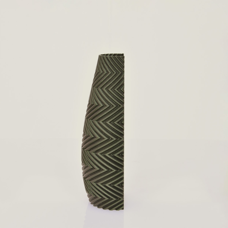 Felicia 3D wandvaas 18x8x5cm Groen Metallic