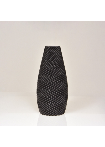 Felicia 3D wandvaas 18x8x5cm Zwart Metallic