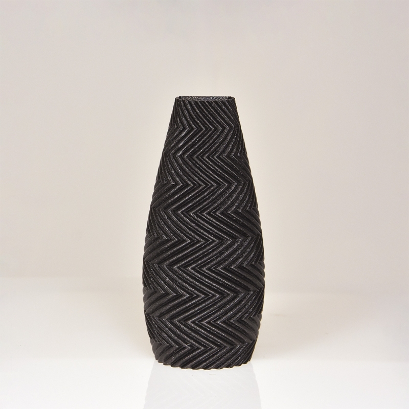 Felicia 3D wandvaas 18x8x5cm Zwart Metallic