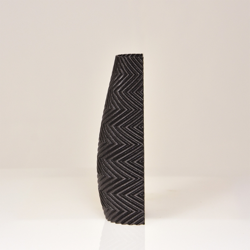 Felicia 3D wandvaas 18x8x5cm Zwart Metallic
