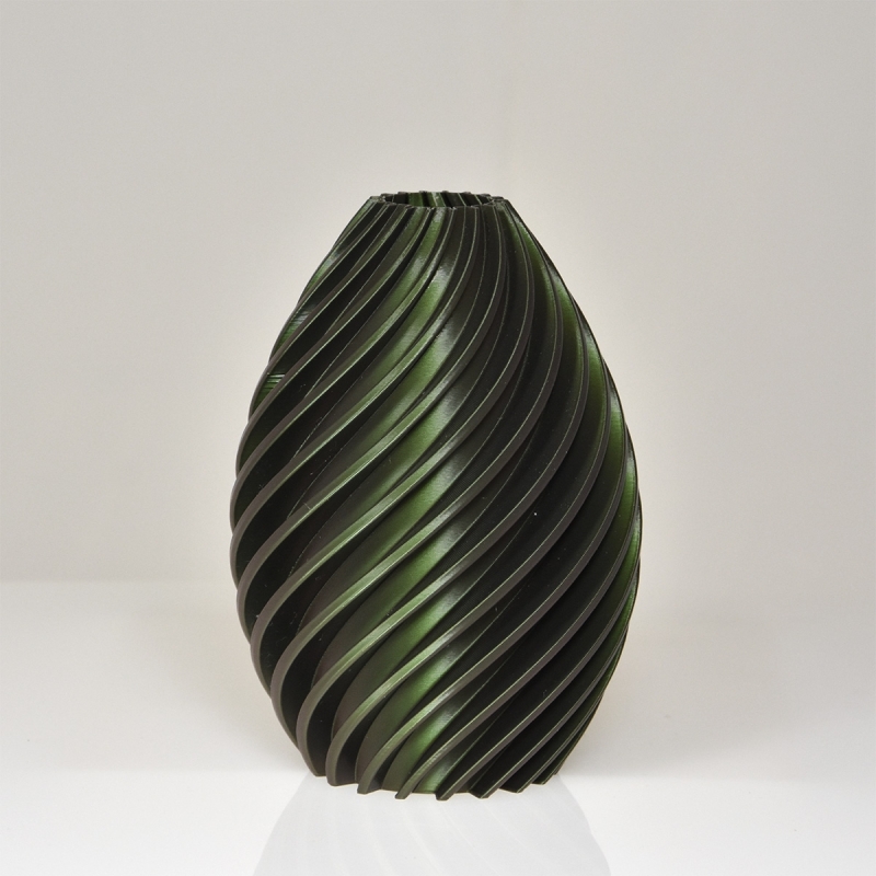 Heather 3D vaas 19x13cm Groen Metallic