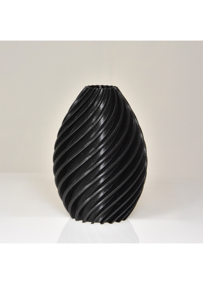 Heather 3D vaas 19x13cm Zwart Metallic