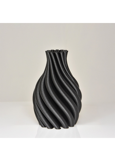 Iris 3D vaas 21x14cm Zwart Metallic