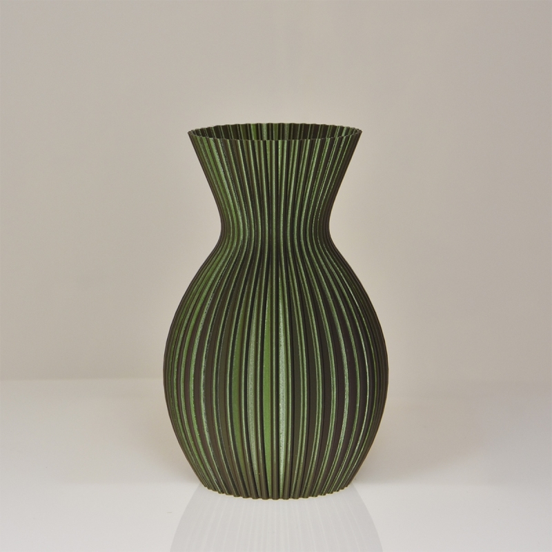 Lily 3D vaas 20x13cm Groen Metallic