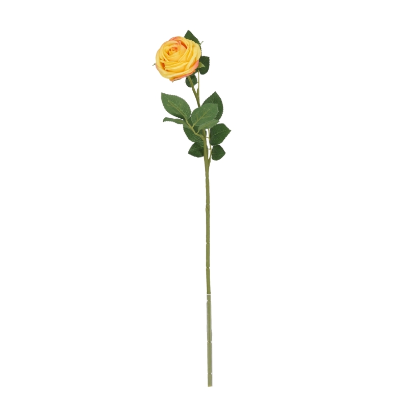 Ramo di Rosa Bella Artificiale 50cm Gialla
