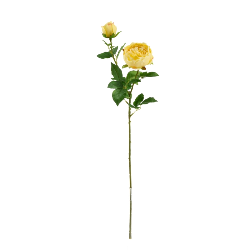 Rosa Inglese Artificiale 69cm Gialla