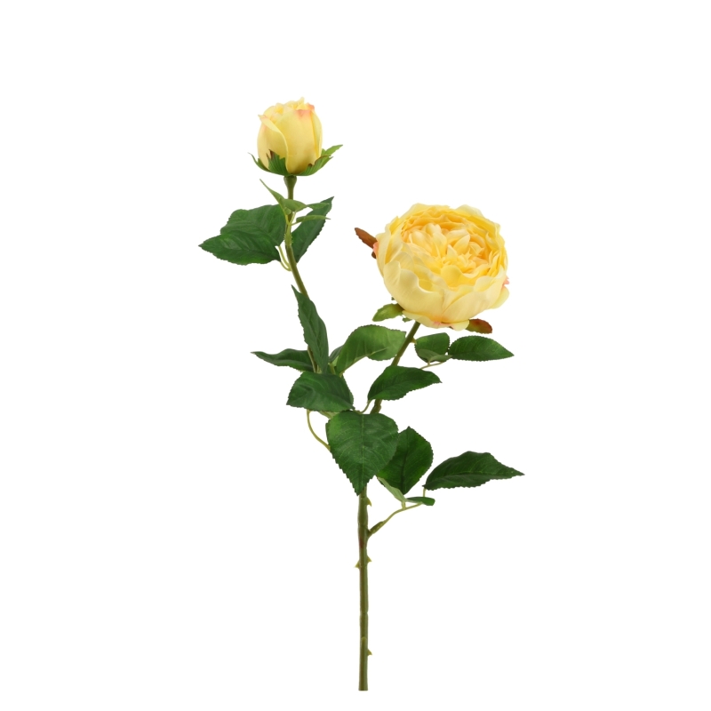 Rosa Inglese Artificiale 69cm Gialla