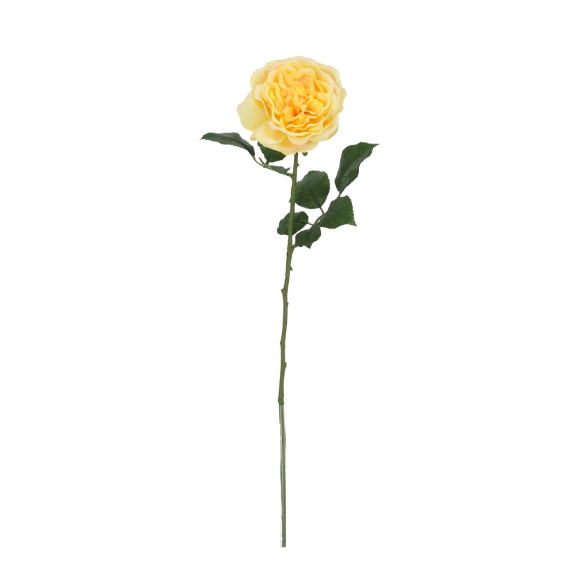 Rosa Inglese Artificiale 56cm Gialla