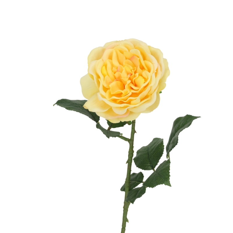 Rosa Inglese Artificiale 56cm Gialla