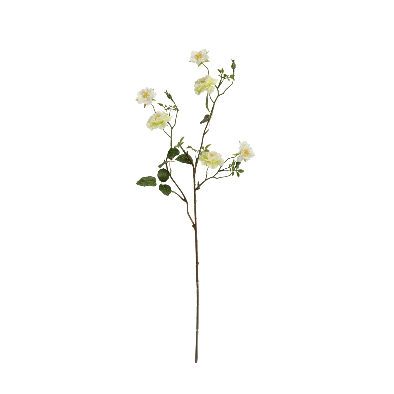 Ramo di Rosa Selvatica Artificiale 71cm Crema