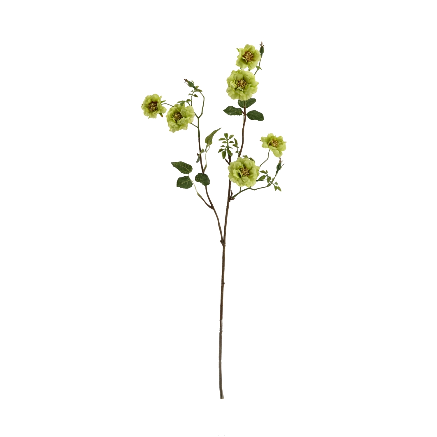 Ramo di Rosa Selvatica Artificiale 71cm Verde