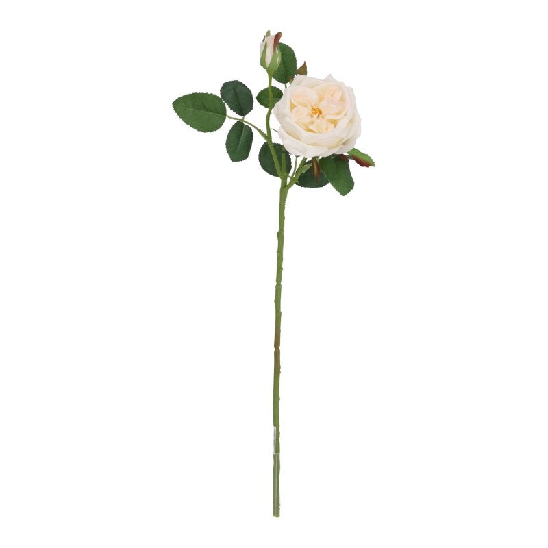 Ramo di rosa artificiale Austin crema 52 cm