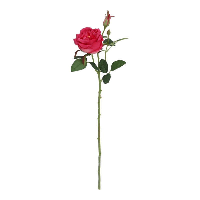 Ramo di rosa artificiale Austin fucsia 52 cm