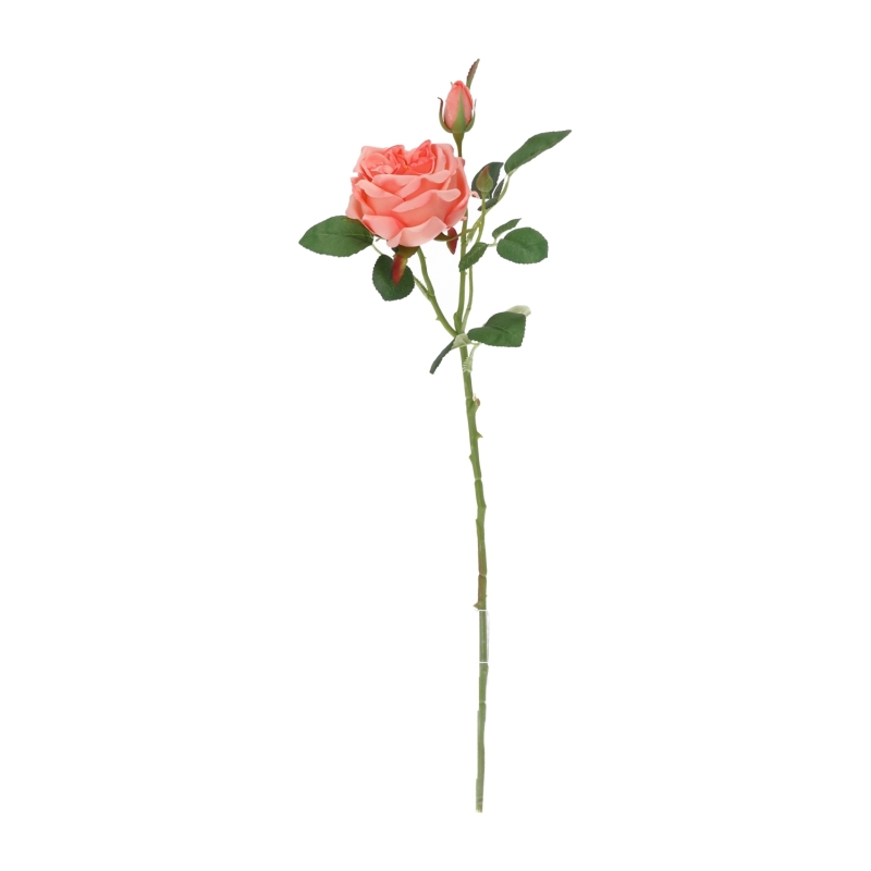 Ramo di rosa artificiale Austin salmone 52 cm