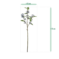 Ramo artificiale di mirtillo 75 cm blu