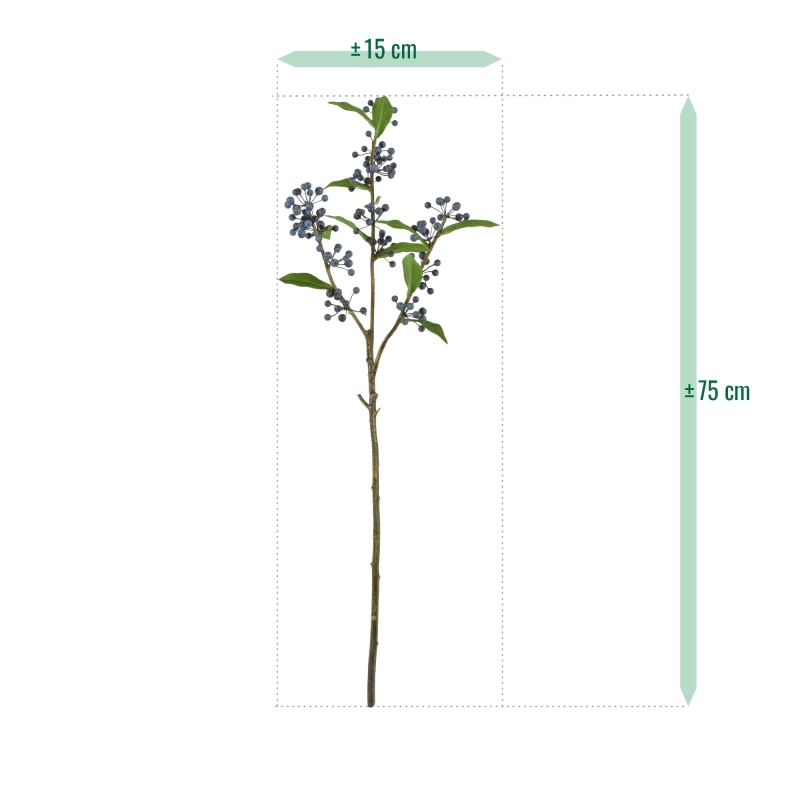 Ramo artificiale di mirtillo 75 cm blu