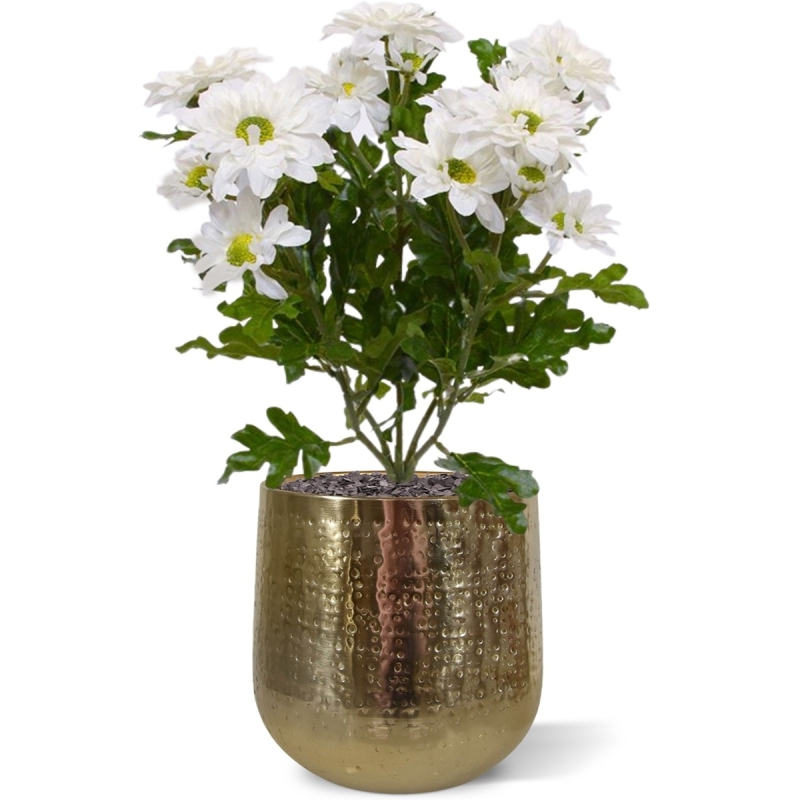 Chrysant kunstboeket 35 cm crème