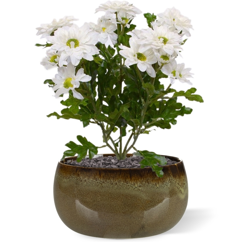 Chrysant kunstboeket 35 cm crème