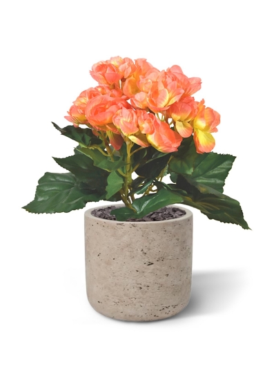 Begonia artificiale 20 cm - salmone