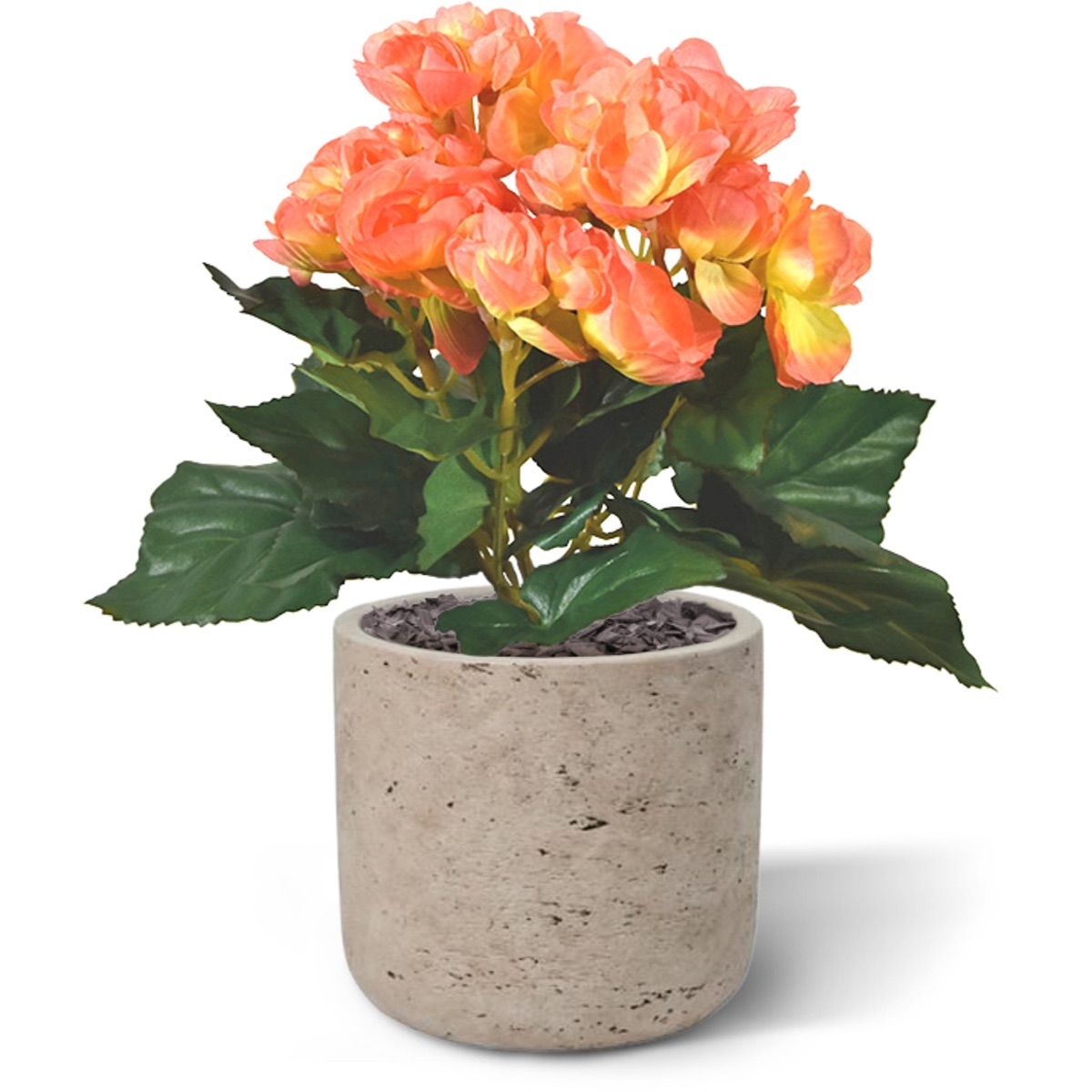 Begonia artificiale 20 cm - salmone
