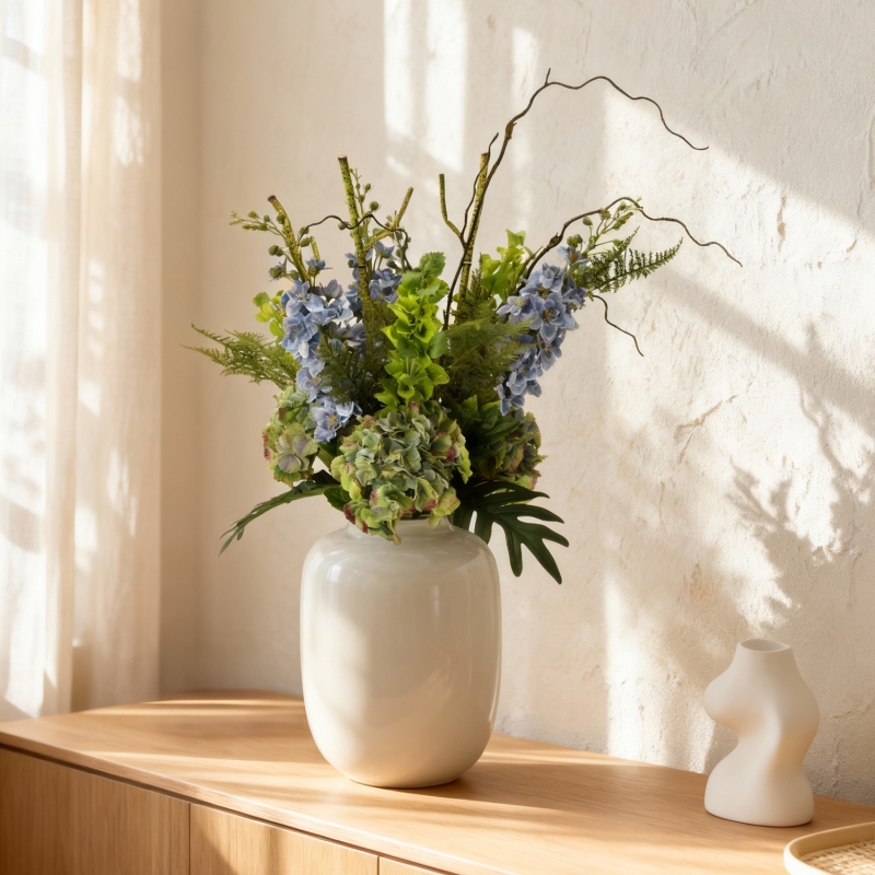 Bouquet artificiale legato a mano Yara Portland – Blu