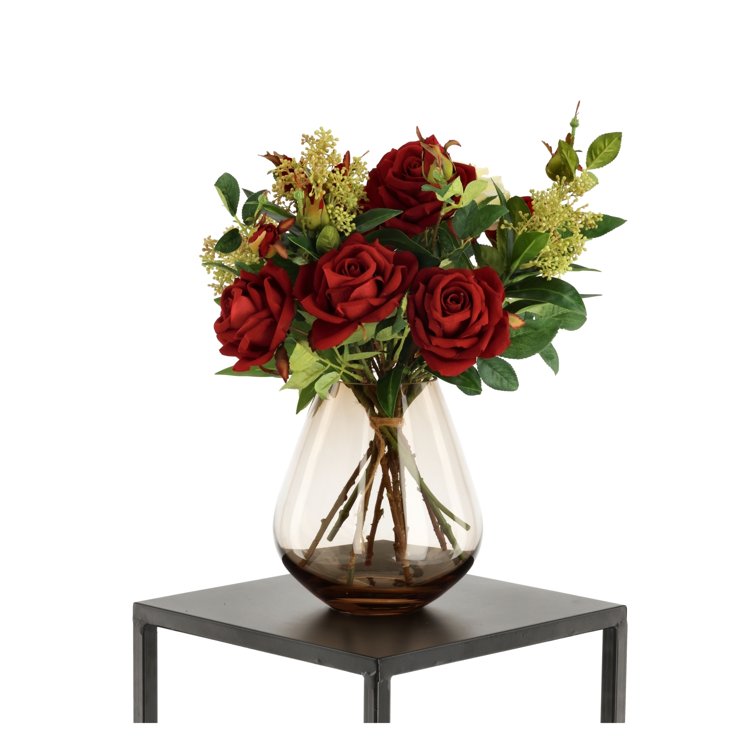 Bouquet Artificiale Legato a Mano Elena Sevilla Rosso/Bianco