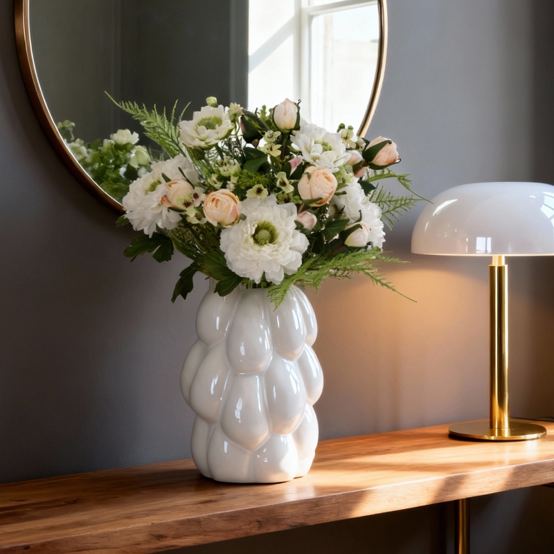 Bouquet d'arte Frieda Bern 35cm Bianco