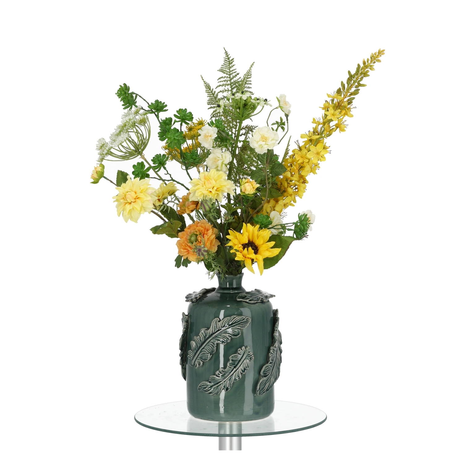 Bouquet artificiale legato a mano Vivianne Florence – Giallo/Verde