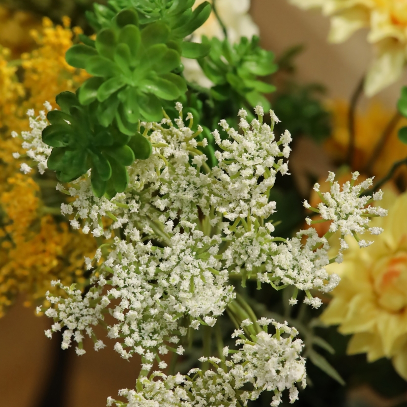 Bouquet artificiale legato a mano Vivianne Florence – Giallo/Verde