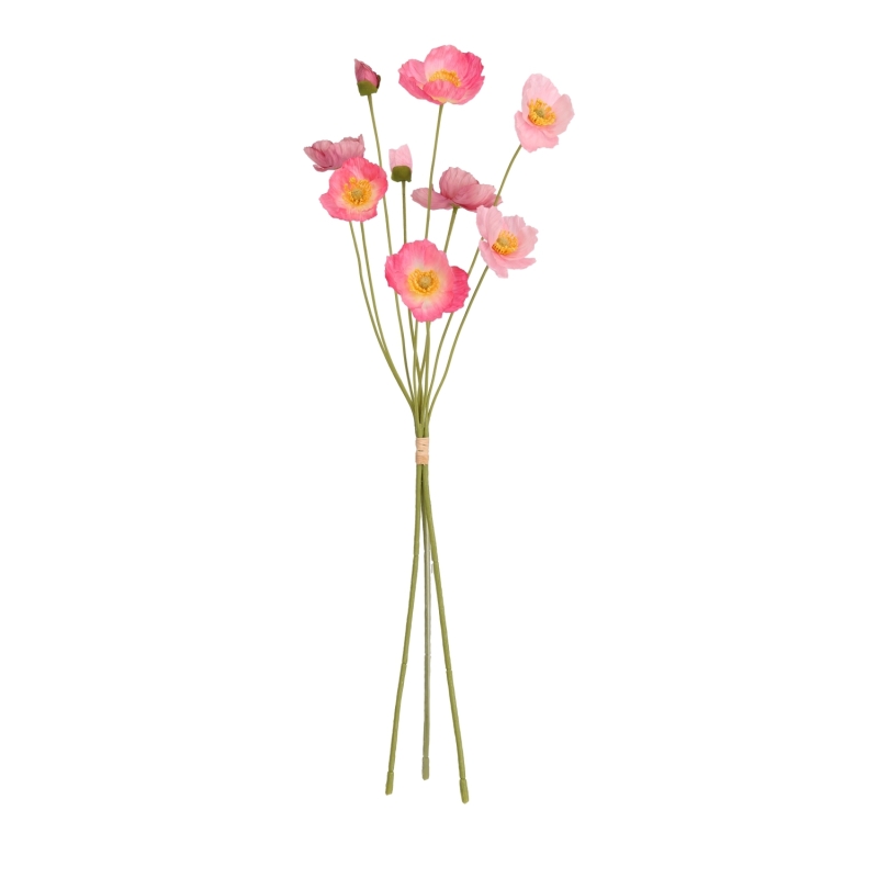Mazzo di papaveri artificiali rosa mix 60 cm