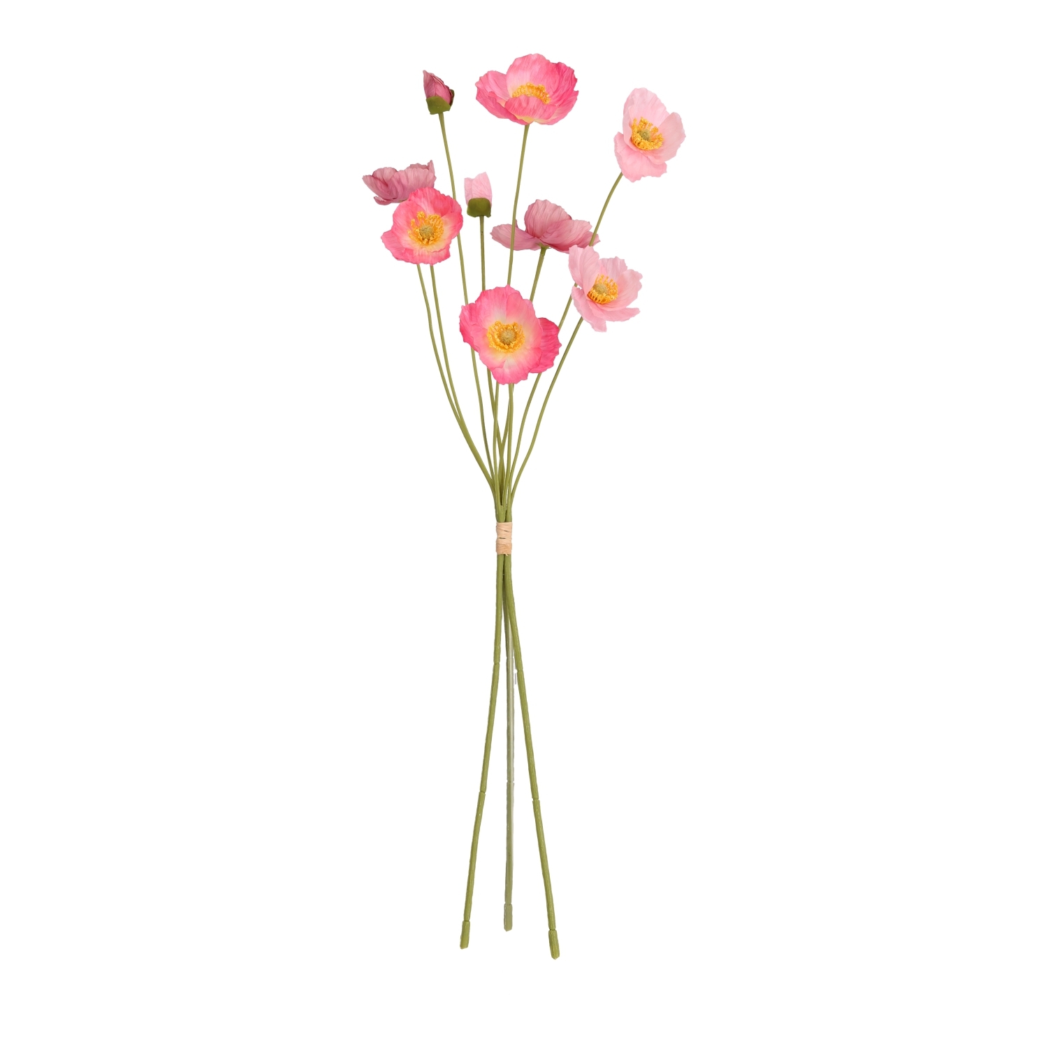 Mazzo di papaveri artificiali rosa mix 60 cm