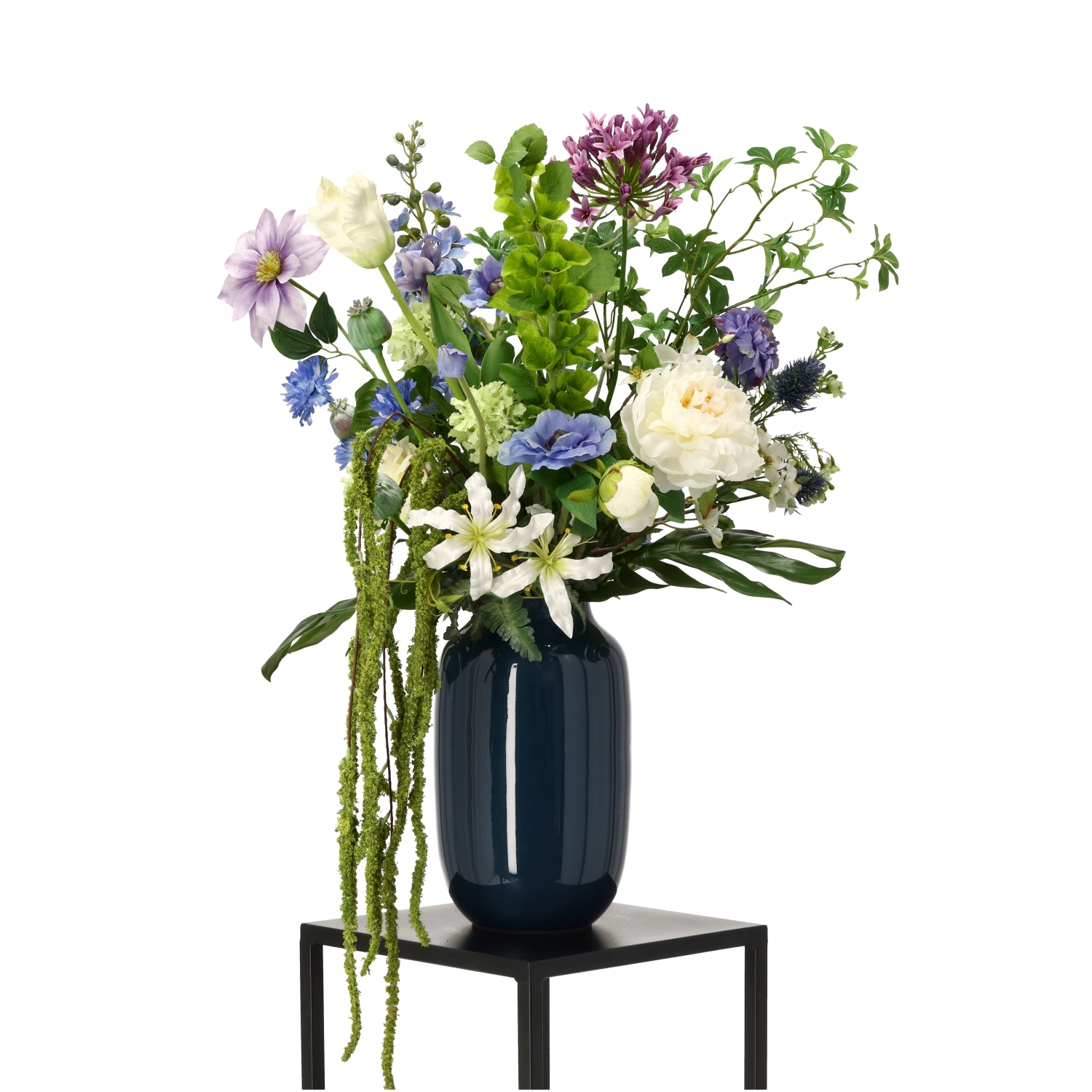 Bouquet artificiale legato a mano Maeve Riga – Bianco/Blu
