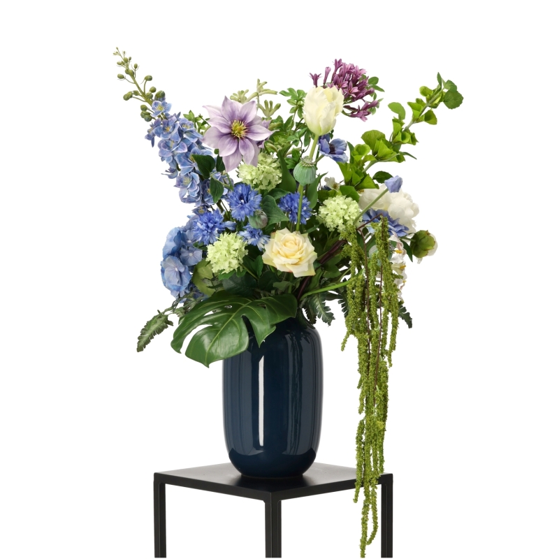 Bouquet artificiale legato a mano Maeve Riga – Bianco/Blu